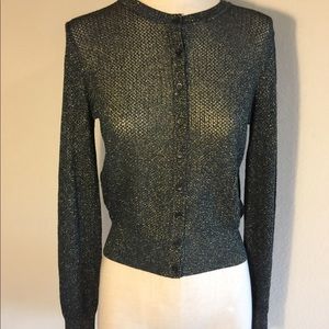 Missoni NWT sparkle gold and blue cardigan sheer